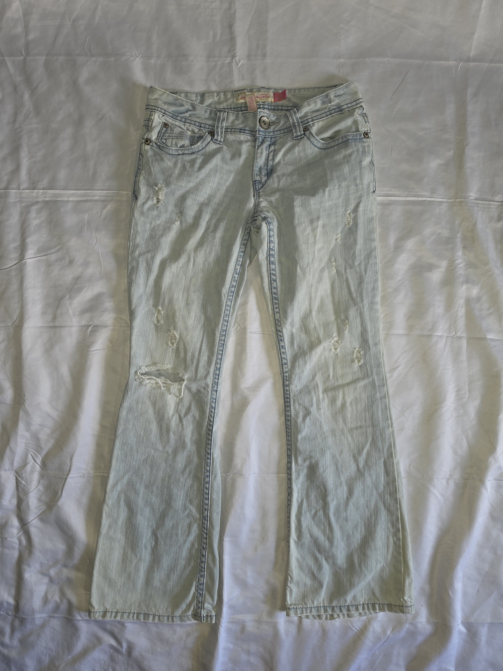 Aeropostale Light Blue Distressed Flare Jeans